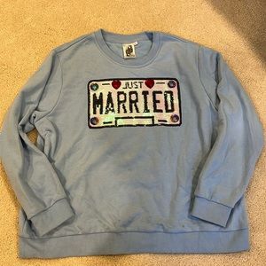 Queen of Sparkles Just Married Sweatshirt